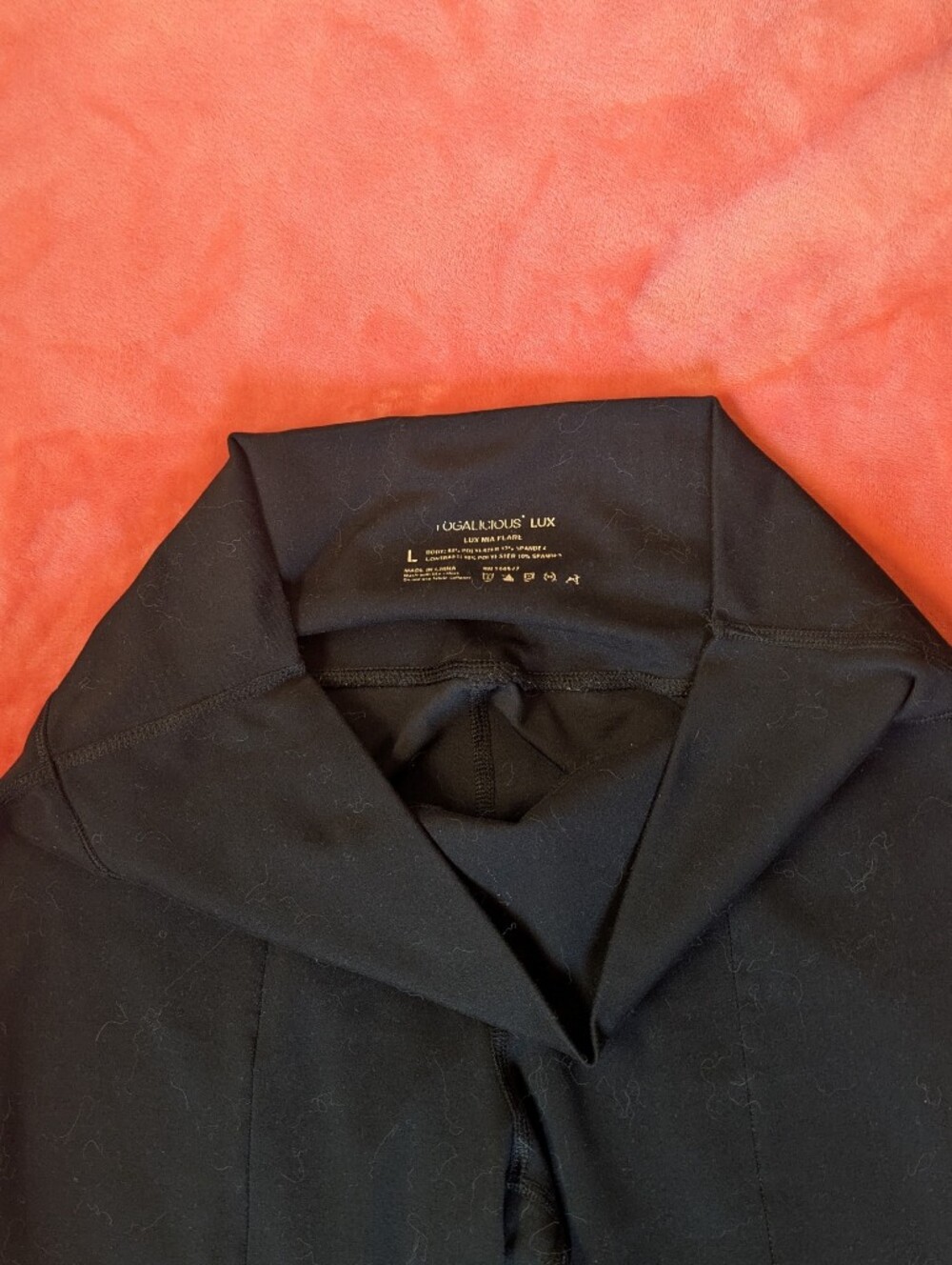 Yogalicious High-Waist Black Flare Pants with Front Slits - Picture 4 of 5